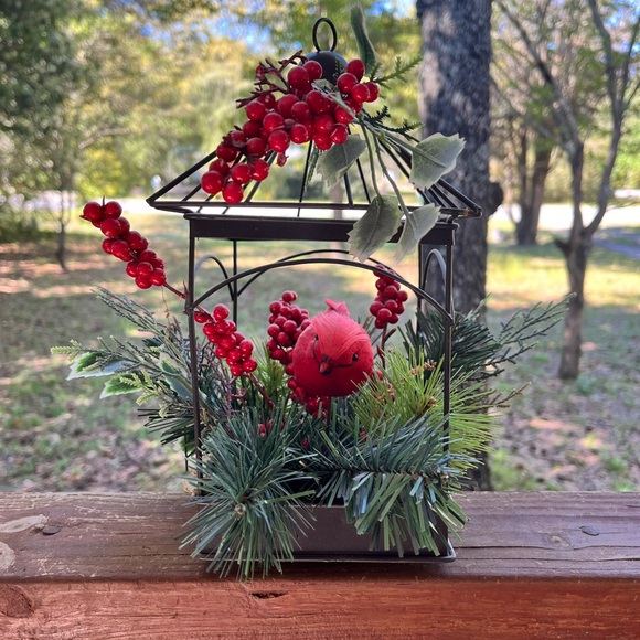 Vintage Handmade Birdcage Decor Hangable Cardinal Holiday/Everyday Decor - Picture 2 of 8